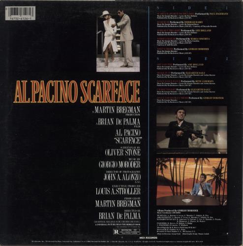 Original Soundtrack Scarface - Promo Stamped Sleeve vinyl LP album (LP record) US OSTLPSC878142