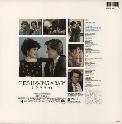 Original Soundtrack She's Having A Baby vinyl LP album (LP record) US OSTLPSH879336