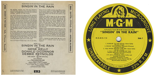 Original Soundtrack Singin' In The Rain 10" vinyl single (10 inch record) US OST10SI381940