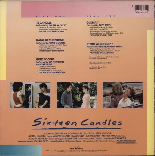 Original Soundtrack Sixteen Candles vinyl LP album (LP record) US OSTLPSI878204