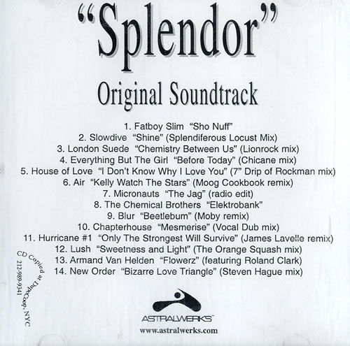 Original Soundtrack Slendor CD album (CDLP) US OSTCDSL631577