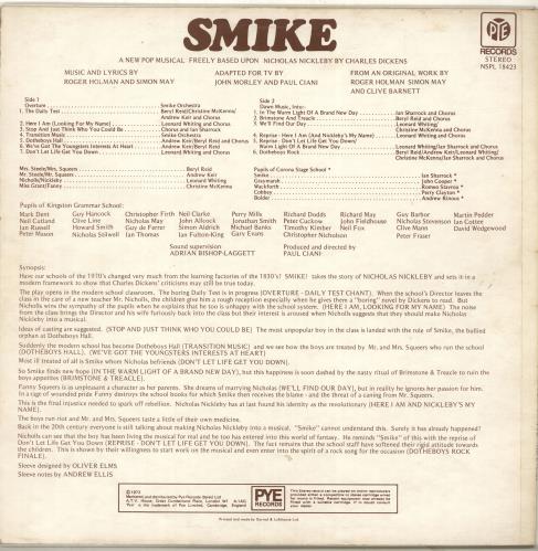 Original Soundtrack Smike! - Ex vinyl LP album (LP record) UK OSTLPSM697822
