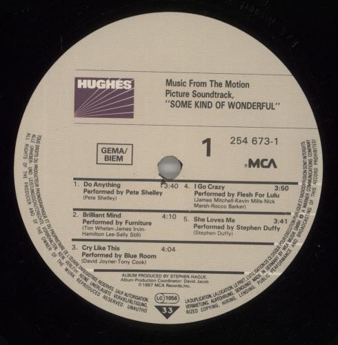 Original Soundtrack Some Kind Of Wonderful vinyl LP album (LP record) US OSTLPSO875675