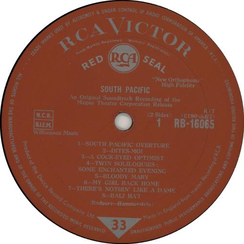 Original Soundtrack South Pacific - 2nd vinyl LP album (LP record) UK OSTLPSO557941
