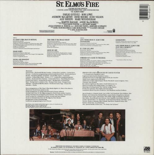 Original Soundtrack St. Elmo's Fire vinyl LP album (LP record) Canadian OSTLPST879957