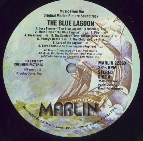 Original Soundtrack The Blue Lagoon vinyl LP album (LP record) US OSTLPTH821081