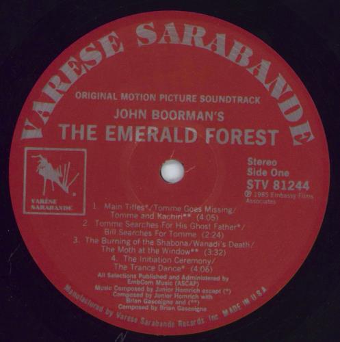 Original Soundtrack The Emerald Forest - shrink vinyl LP album (LP record) US OSTLPTH825301