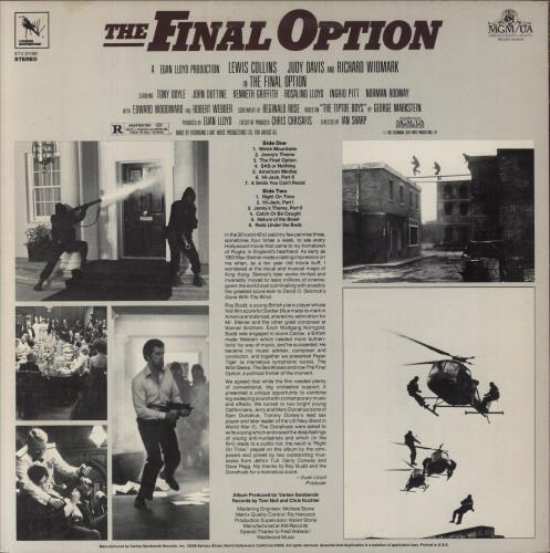 Original Soundtrack The Final Option vinyl LP album (LP record) US OSTLPTH825973