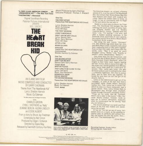 Original Soundtrack The Heartbreak Kid vinyl LP album (LP record) US OSTLPTH692412