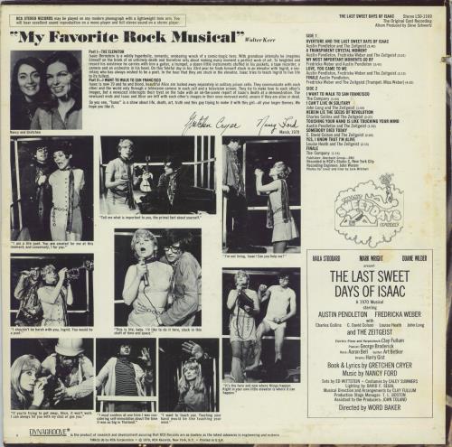 Original Soundtrack The Last Sweet Days Of Isaac vinyl LP album (LP record) US OSTLPTH791192