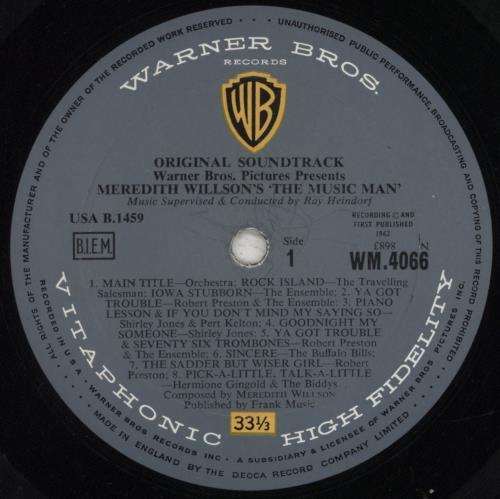 Original Soundtrack The Music Man vinyl LP album (LP record) UK OSTLPTH632253