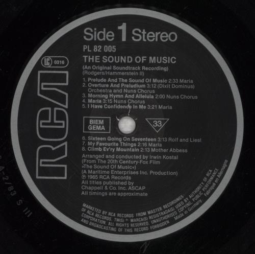 Original Soundtrack The Sound Of Music vinyl LP album (LP record) German OSTLPTH643947