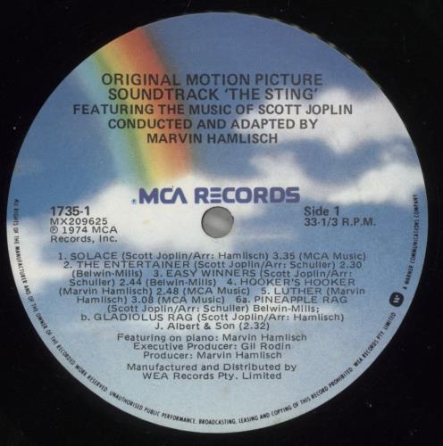 Original Soundtrack The Sting vinyl LP album (LP record) UK OSTLPTH882932