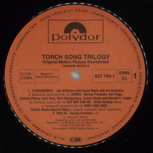 Original Soundtrack Torch Song Trilogy vinyl LP album (LP record) German OSTLPTO522061
