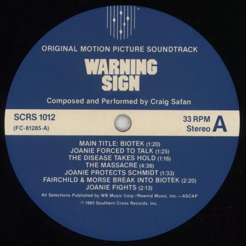 Original Soundtrack Warning Sign - Shrink 2-LP vinyl record set (Double LP Album) US OST2LWA834656