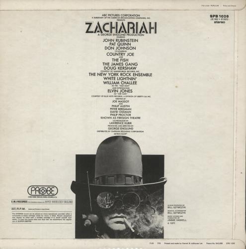 Original Soundtrack Zachariah vinyl LP album (LP record) UK OSTLPZA164161