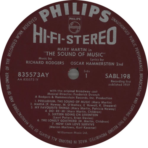 Original Cast Recording The Sound Of Music UK vinyl LP album (LP record) (513568) Original Cast Recording The Sound Of Music UK vinyl LP album (LP record) (513568)