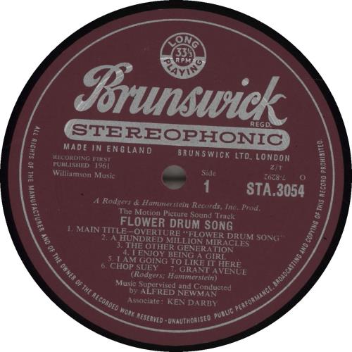 Original Soundtrack Flower Drum Song UK vinyl LP album (LP record) (650073)