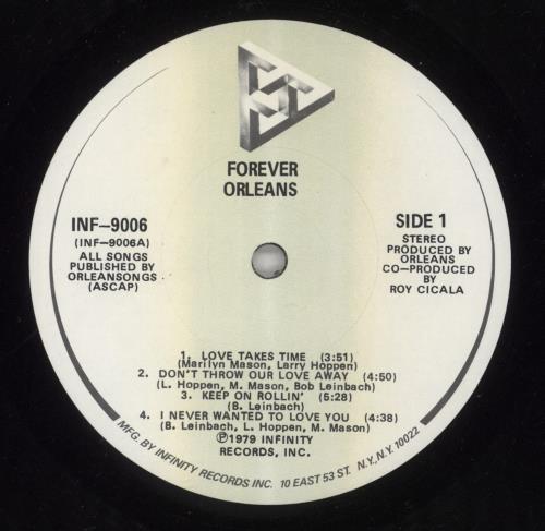 Orleans Forever vinyl LP album (LP record) US ORLLPFO599097