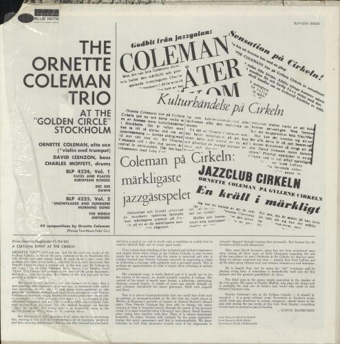 Ornette Coleman At The "Golden Circle" Stockholm - Volume One - 'b' label - Open Shrink vinyl LP album (LP record) US ORCLPAT871642