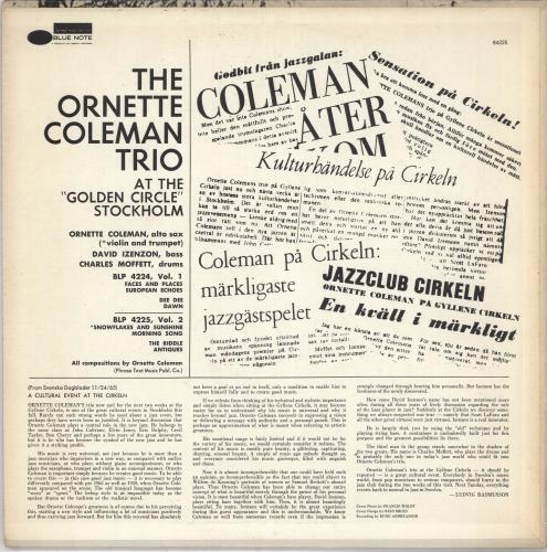 Ornette Coleman At The "Golden Circle" Stockholm - Volume Two - 'b' label vinyl LP album (LP record) US ORCLPAT733889