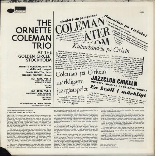 Ornette Coleman At The "Golden Circle" Stockholm - Volume Two - 'b' label vinyl LP album (LP record) US ORCLPAT733889