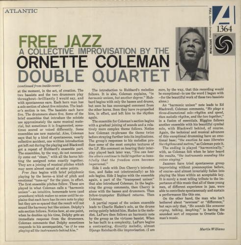 Ornette Coleman Free Jazz - 2nd vinyl LP album (LP record) US ORCLPFR836302