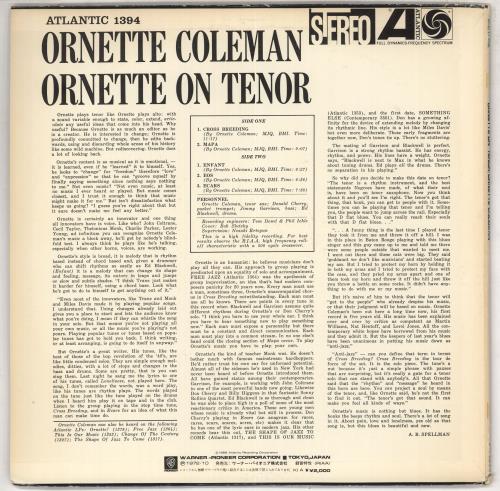Ornette Coleman Ornette On Tenor vinyl LP album (LP record) Japanese ORCLPOR734324
