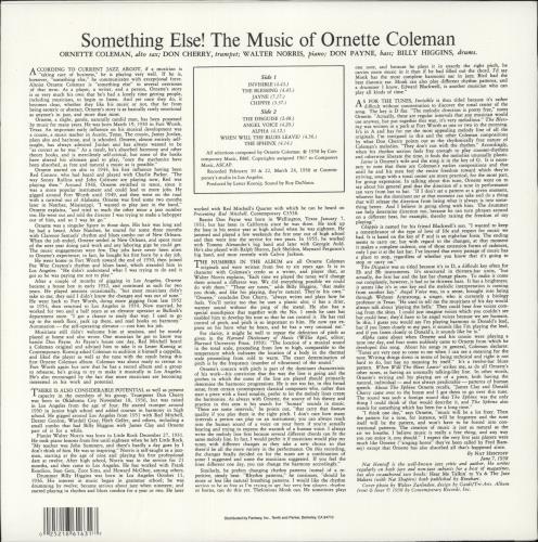 Ornette Coleman Something Else!!!! The Music Of Ornette Coleman vinyl LP album (LP record) US ORCLPSO882814
