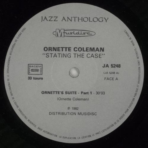 Ornette Coleman Stating The Case vinyl LP album (LP record) French ORCLPST707442
