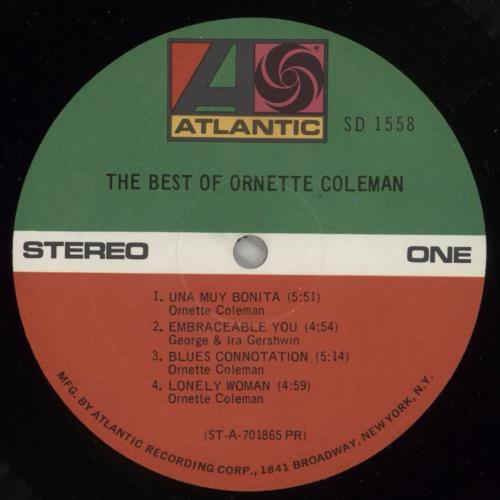 Ornette Coleman The Best Of Ornette Coleman vinyl LP album (LP record) US ORCLPTH339575