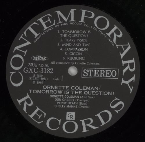 Ornette Coleman Tomorrow Is The Question vinyl LP album (LP record) Japanese ORCLPTO876161