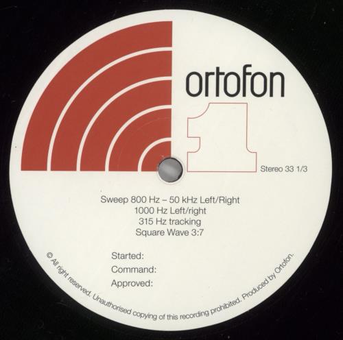 Ortofon Test Record vinyl LP album (LP record) UK -U2LPTE891565