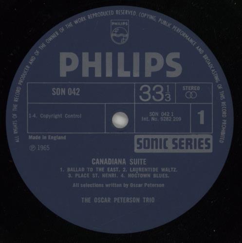 Oscar Peterson Canadiana Suite vinyl LP album (LP record) UK OP1LPCA672320