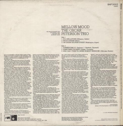 Oscar Peterson Mellow Mood vinyl LP album (LP record) UK OP1LPME409288