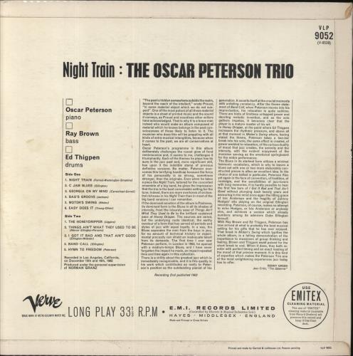 Oscar Peterson Night Train vinyl LP album (LP record) UK OP1LPNI363717