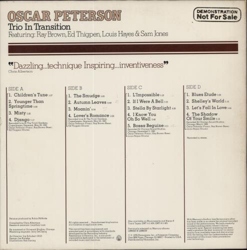 Oscar Peterson Trio In Transition 2-LP vinyl record set (Double LP Album) US OP12LTR791586