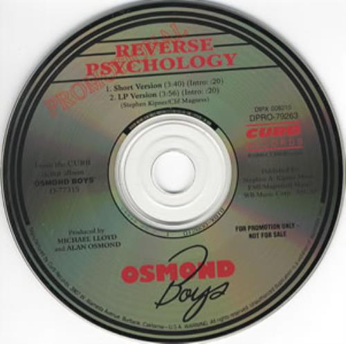 Osmond Boys Reverse Psychology CD single (CD5 / 5") US OSMC5RE353039