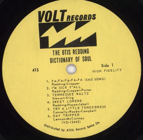 Otis Redding Dictionary Of Soul - 1st vinyl LP album (LP record) US OTILPDI719896