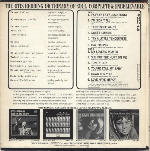 Otis Redding Dictionary Of Soul - 1st vinyl LP album (LP record) US OTILPDI719896