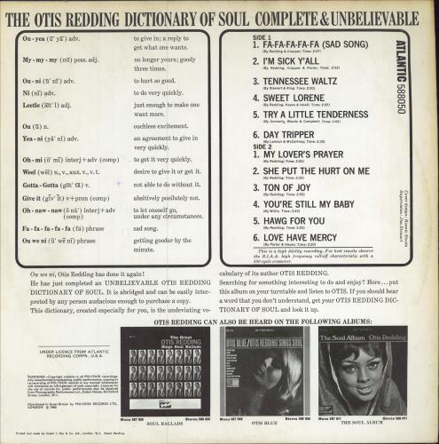 Otis Redding Dictionary Of Soul - EX vinyl LP album (LP record) UK OTILPDI782469