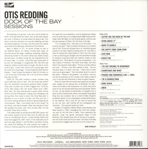 Otis Redding Dock Of The Bay Sessions vinyl LP album (LP record) UK OTILPDO844925