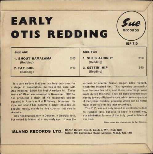 Otis Redding Early Otis Redding 7" vinyl single (7 inch record / 45) UK OTI07EA885080