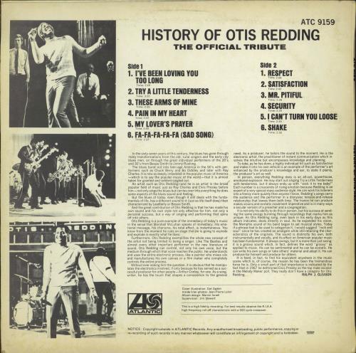 Otis Redding History Of Otis Redding vinyl LP album (LP record) South African OTILPHI776830