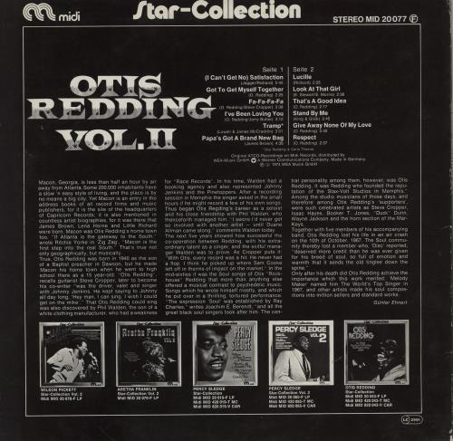 Otis Redding Star-Collection Vol. II vinyl LP album (LP record) German OTILPST759265