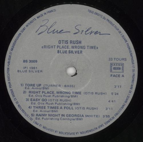 Otis Rush Right Place, Wrong Time vinyl LP album (LP record) French OTRLPRI535784
