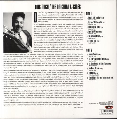 Otis Rush The Original A-Sides vinyl LP album (LP record) UK OTRLPTH803360
