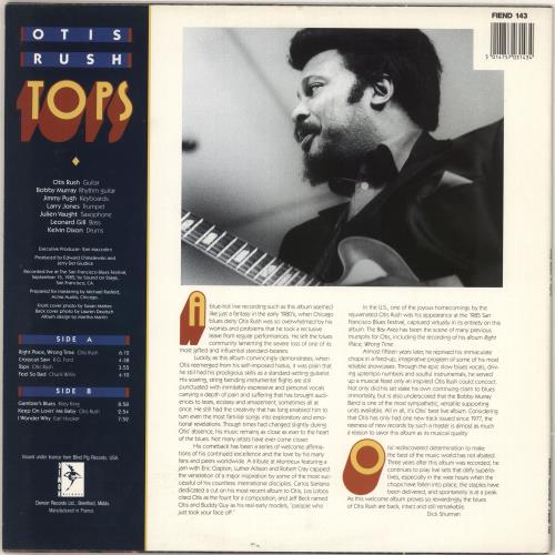 Otis Rush Tops vinyl LP album (LP record) UK OTRLPTO727740