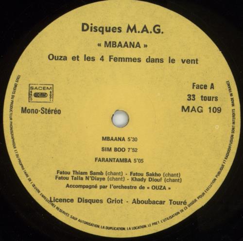 Ouza Et Les 4 Femmes Dans Le Vent Mbaana vinyl LP album (LP record) French -03LPMB881146