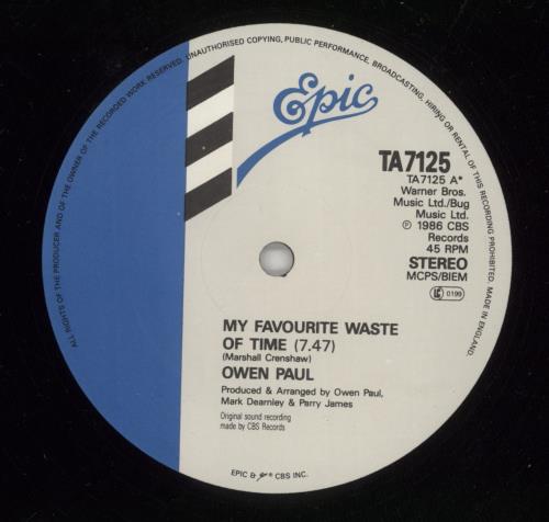 Owen Paul My Favourite Waste Of Time 12" vinyl single (12 inch record / Maxi-single) UK OWE12MY51014